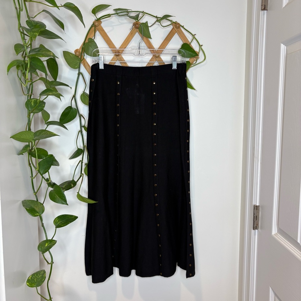 NY COLLECTION Black Studded Sweater Skirt